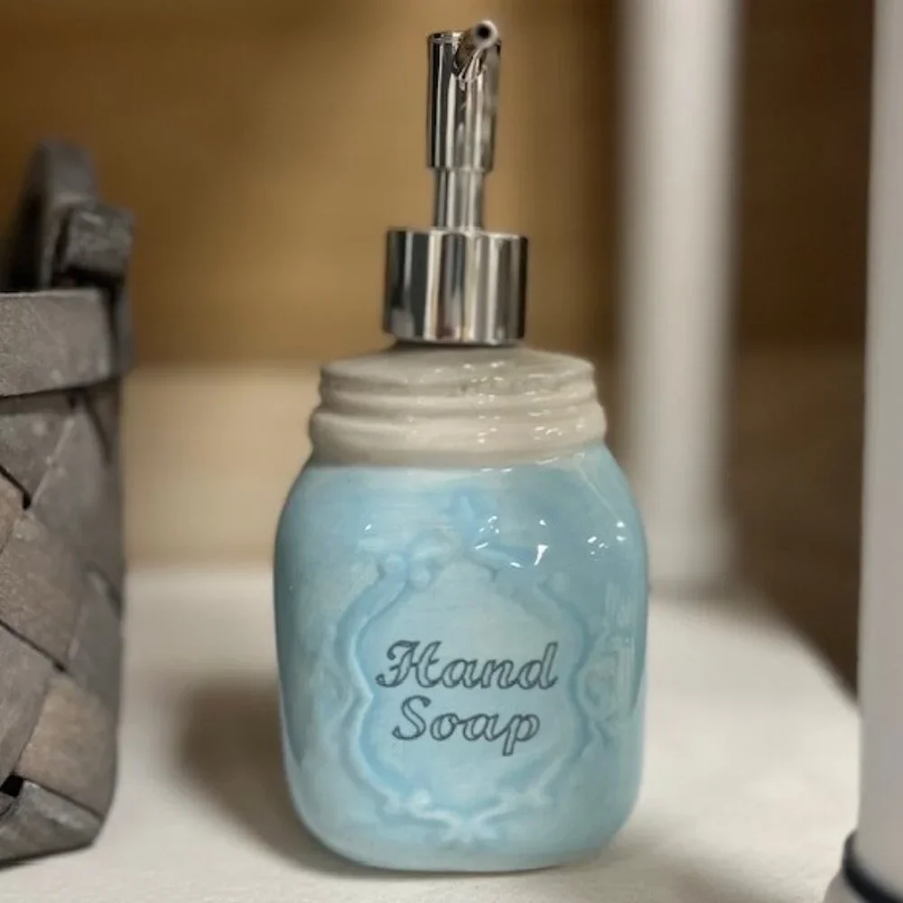 Blue Ceramic Hand Pump Lotion / Hand Soap Dispenser 7
